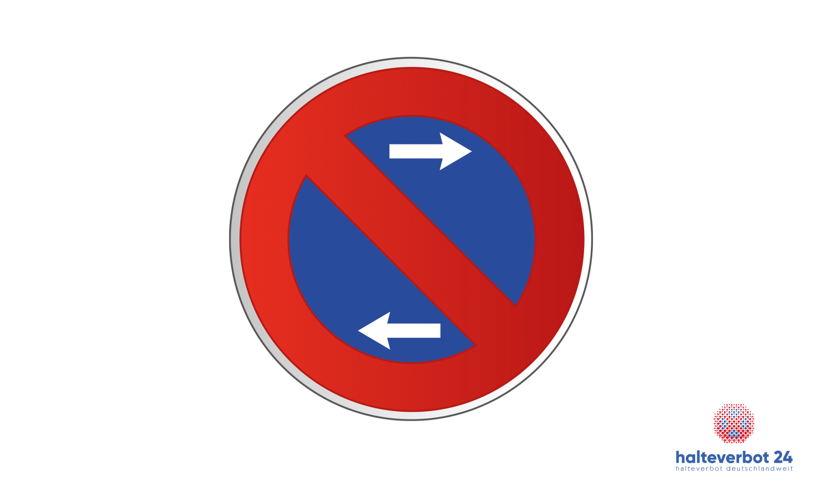 Parkverbotsschild mit zwei Pfeilen